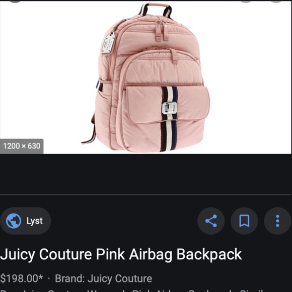 Juicy Couture Women's Pink Airbag Backpack - Picture 7 of 7